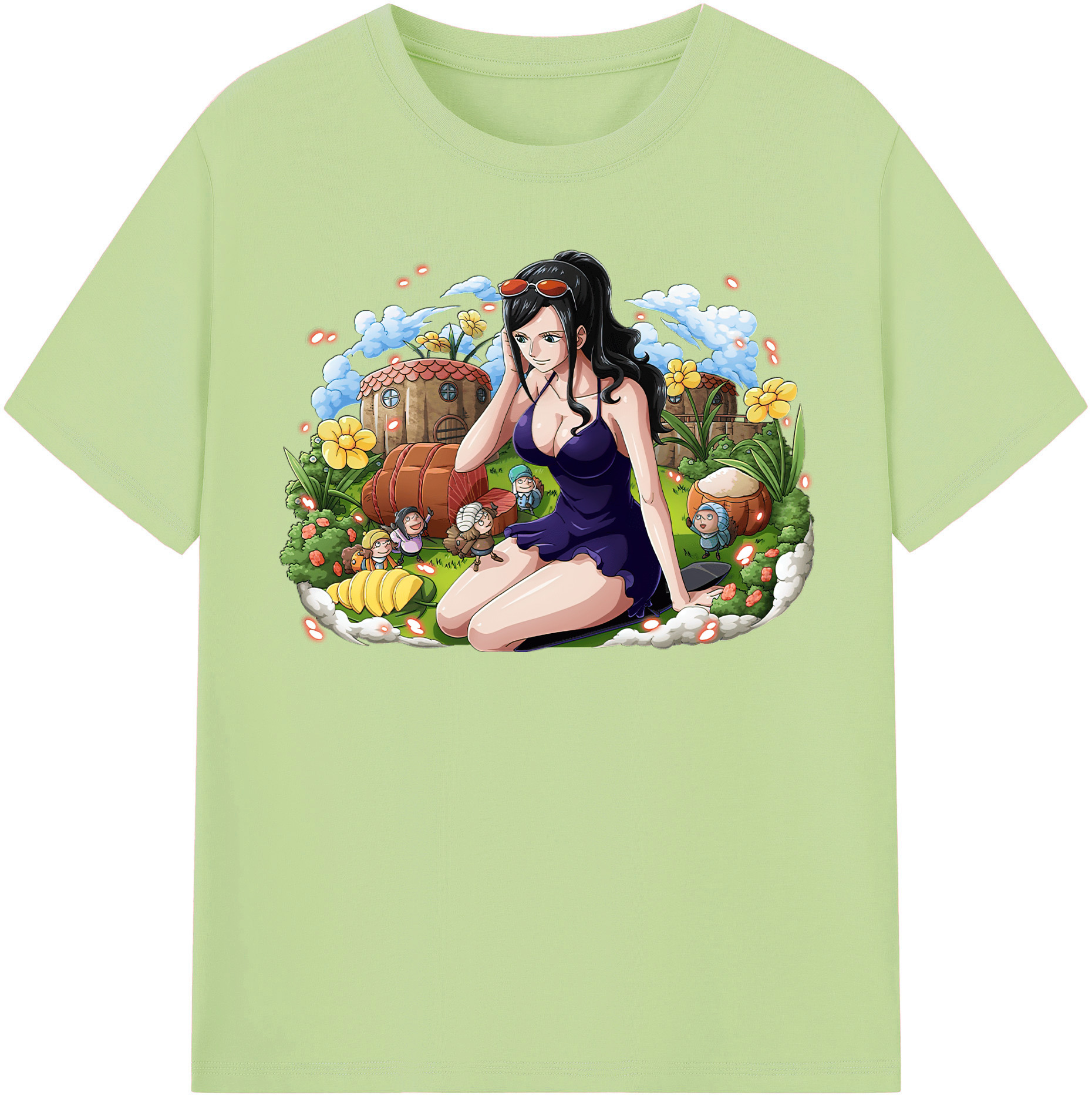 ワンピース ニコ・ロビン ONE PIECE Nico Robin 綿100％半袖Tシャツ（フロントプリント）